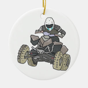 Quad Biking Ceramic Ornament
