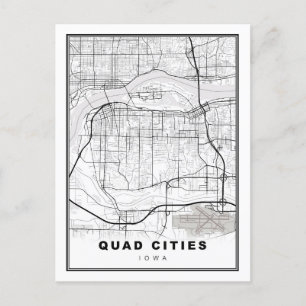 Quad Cities Map Postcard