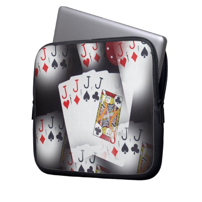 Quad Jacks Pattern, Laptop Sleeve (Front Left)