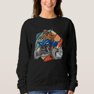 Quad Retro Quad Riding Four Wheeler Atv For Boys M Sweatshirt