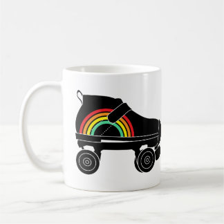 quad roller skate rainbow coffee mug