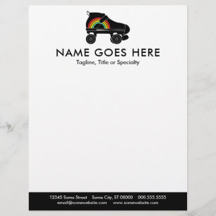 quad roller skate rainbow letterhead