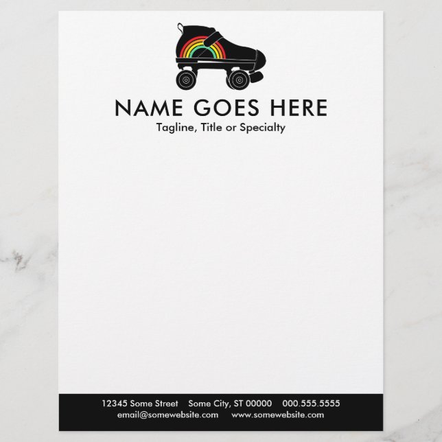 quad roller skate rainbow letterhead (Front)