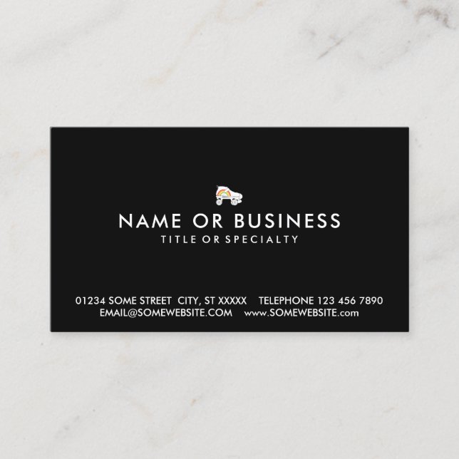 quad skate rainbow business card (Front)