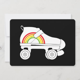 quad skate rainbow invitation