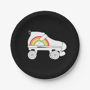 quad skate rainbow paper plate