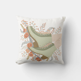 Quad skates Roller Skates Pastel Throw Pillow