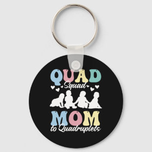 Quad Squad Mom To Quadruplets Mami Mama Mommy Moth Keychain