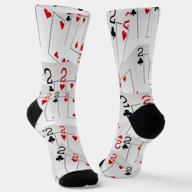 Quad Twos Layered, Poker Socks (Angled)