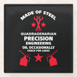 Quadragenarian Birthday Glass Coaster