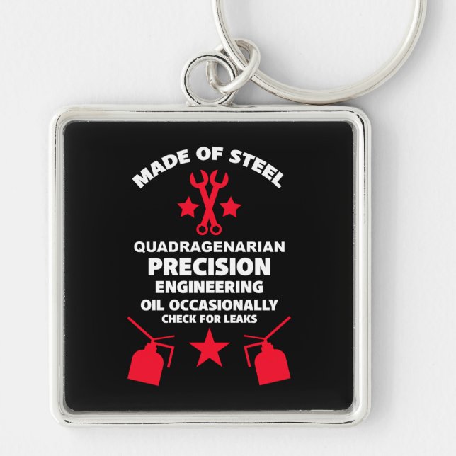 Quadragenarian Birthday Keychain (Front)