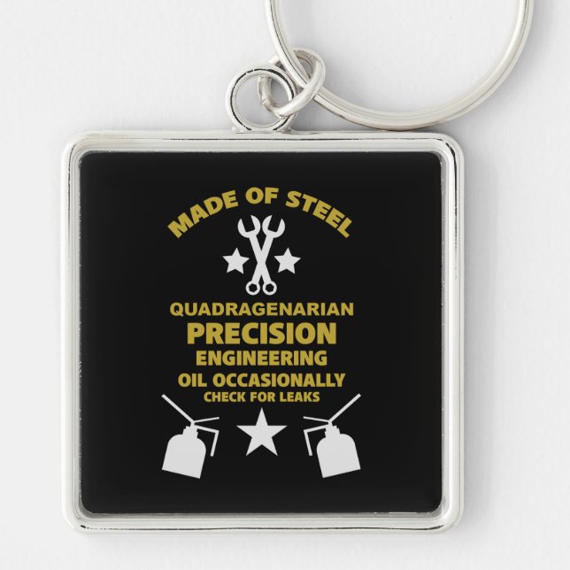 Quadragenarian Birthday Keychain (Front)