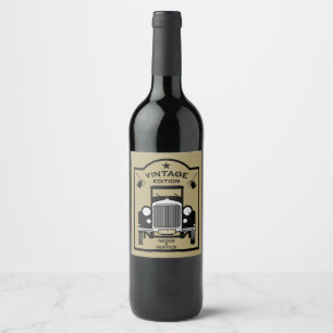 Quadragenarian Happy Birthday Over The Hill Wine Label