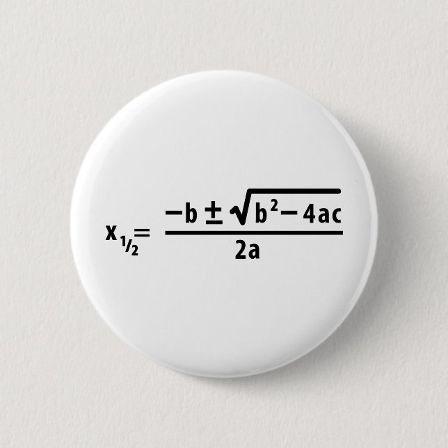 quadratic formula 2 inch round button (Front)