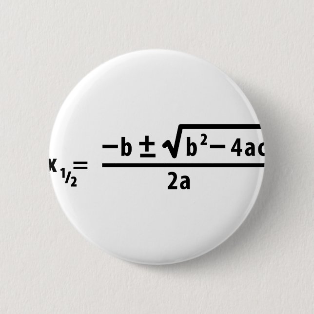 quadratic formula 2 inch round button (Front)