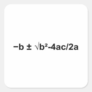 Quadratic Formula Math Mathematical Physics Square Sticker