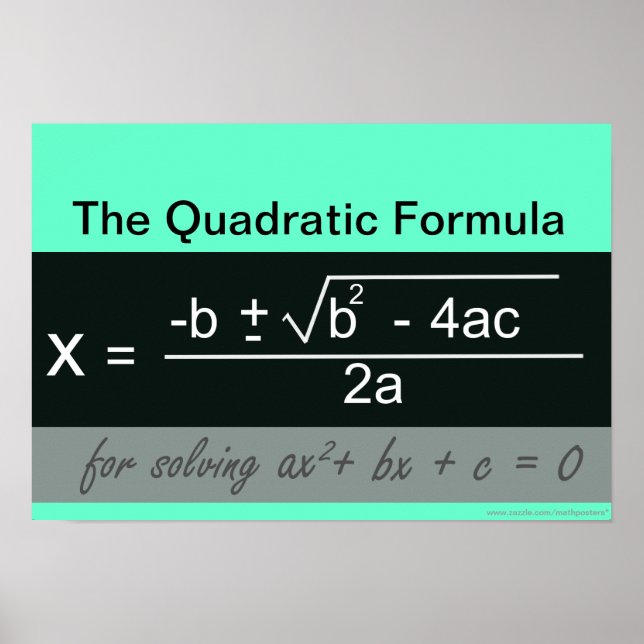Quadratic Formula Math Poster (Front)