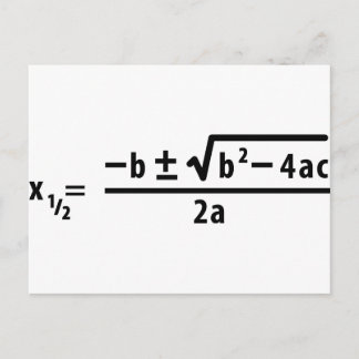 quadratic formula postcard