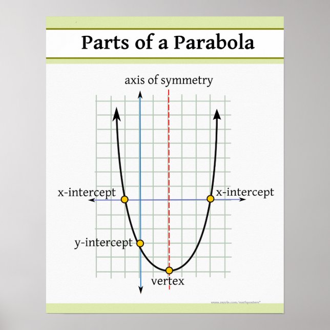 Quadratic Function: Parts of a Parabola Poster (Front)