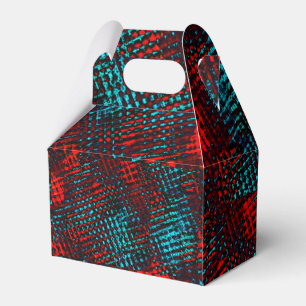 Quadriculados riscados de cor azul claro, vermelho favor box
