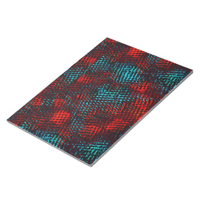 Quadriculados riscados de cor azul claro, vermelho notepad (Angled)