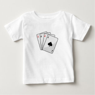Quadruplets Aces Poker cards at Poker Baby T-Shirt