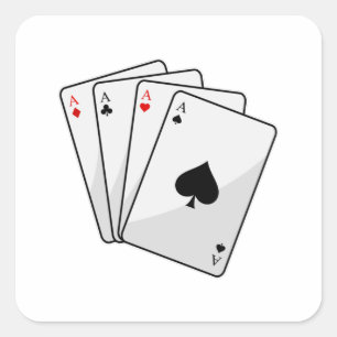 Quadruplets Aces Poker cards at Poker Square Sticker