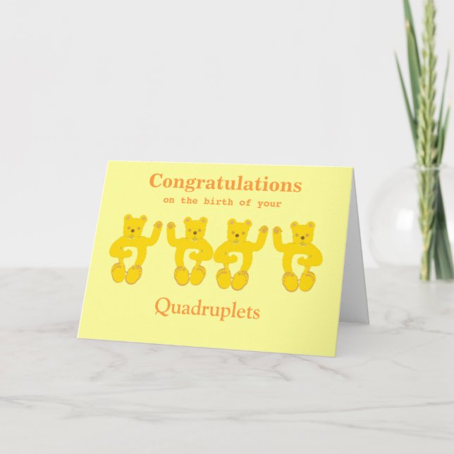 Quadruplets Congratulations on Birth Card Add text (Front)