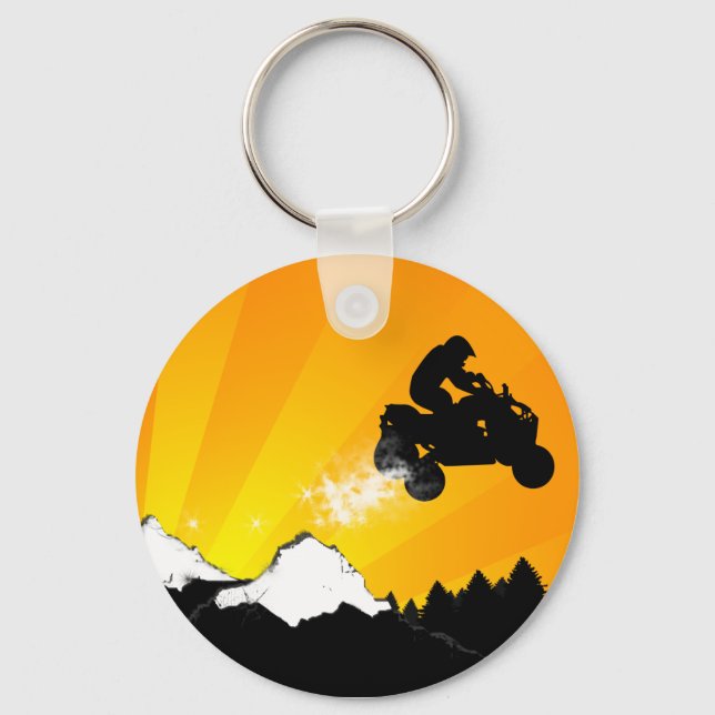 quads. orange sunset. keychain (Front)