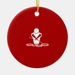 Quads - White - Red Background - Tenors Baby! Ceramic Ornament