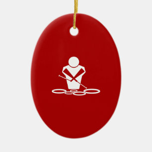 Quads - White - Red Background - Tenors Baby! Ceramic Ornament