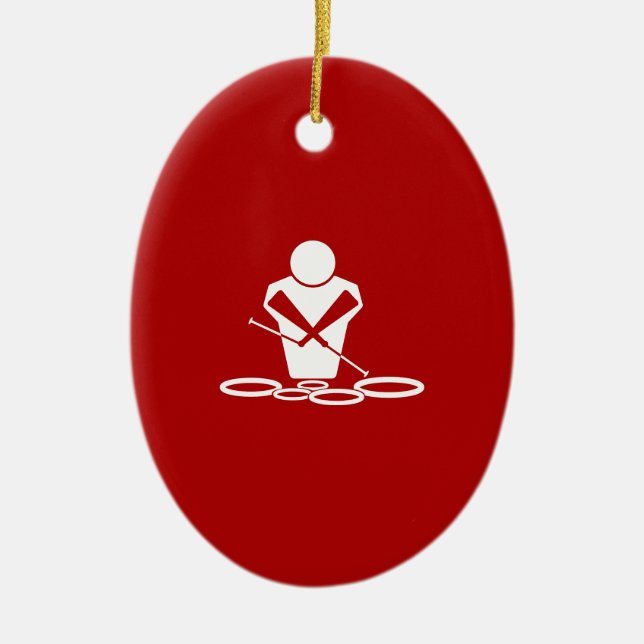 Quads - White - Red Background - Tenors Baby! Ceramic Ornament (Front)