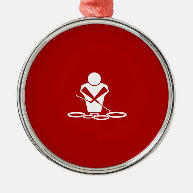 Quads - White - Red Background - Tenors Baby! Metal Ornament (Front)