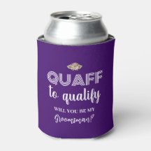Quaff To Qualify, Funny Groomsman Proposal Purple