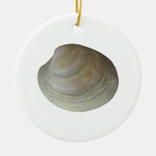 Quahog Clam (untitled) Ceramic Ornament (Front)