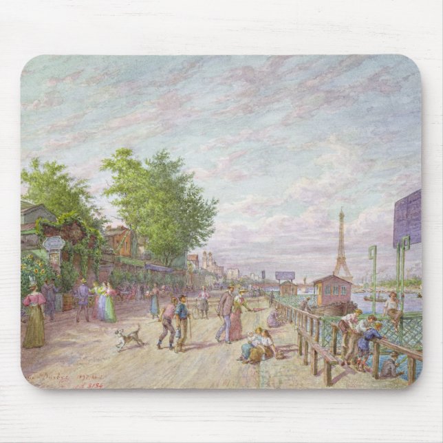 Quai du Point du Jour, Boulogne Billancourt, 1897 Mouse Pad (Front)