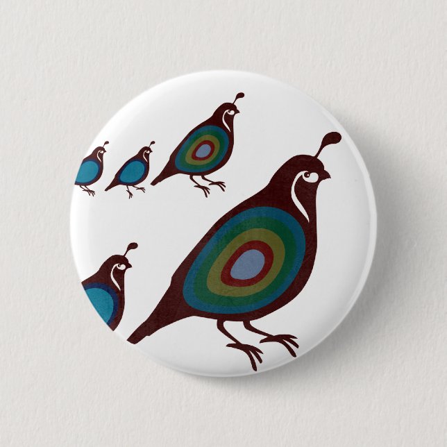 Quail 2 Inch Round Button (Front)