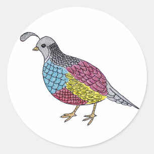 quail classic round sticker
