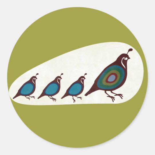 Quail Classic Round Sticker