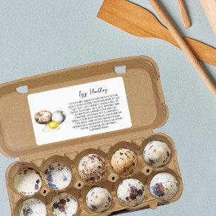 Quail Egg Handling Instruction Carton Care Label