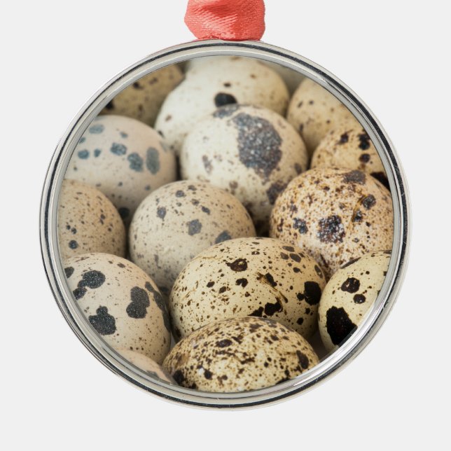 Quail Eggs Metal Ornament (Front)