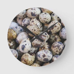 Quail Eggs Round Clock