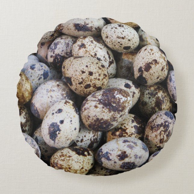 Quail Eggs Round Pillow (Front)
