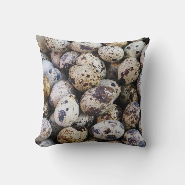 Quail Eggs Throw Pillow (Front)