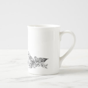 Quail Family Outting Bone China Mug