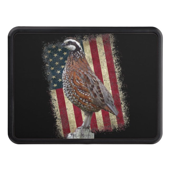 Quail Hunting Gifts, Bobwhite Quail Trailer Hitch Cover (Front)
