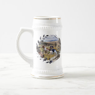 Quail Hunting with a Brittany Spaniels, Art  Beer Stein