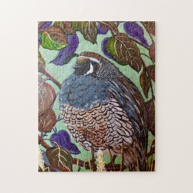 Quail in Bush Puzzle (Vertical)