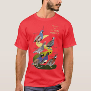 Quail of North America with text T-Shirt