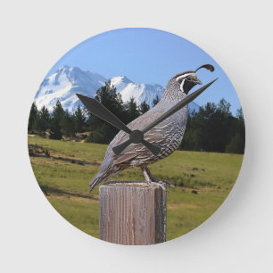 QUAIL ON DREAM POINT ROUND CLOCK